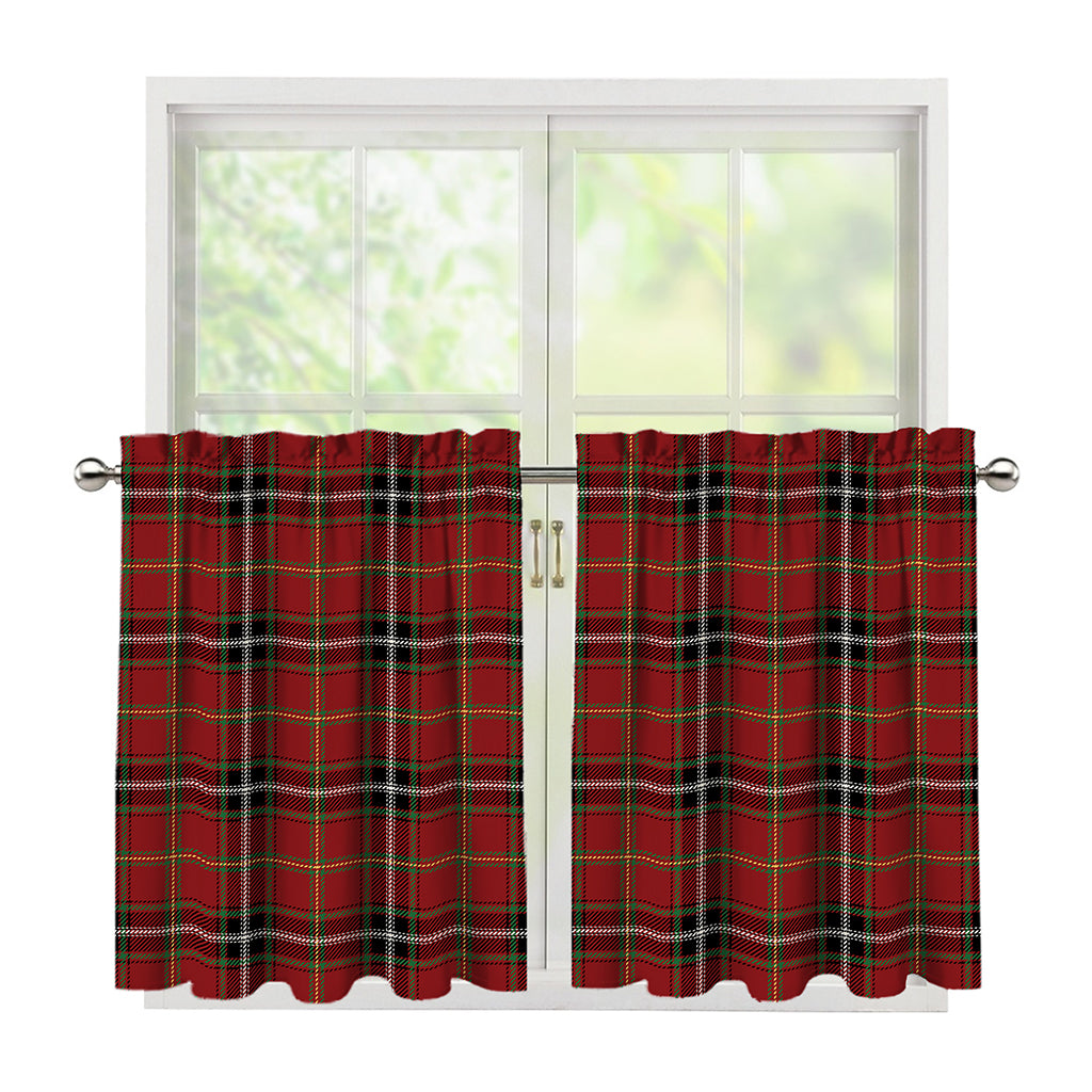 Xmas Scottish Tartan Pattern Print Tier Curtains
