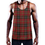 Xmas Scottish Tartan Pattern Print Training Tank Top