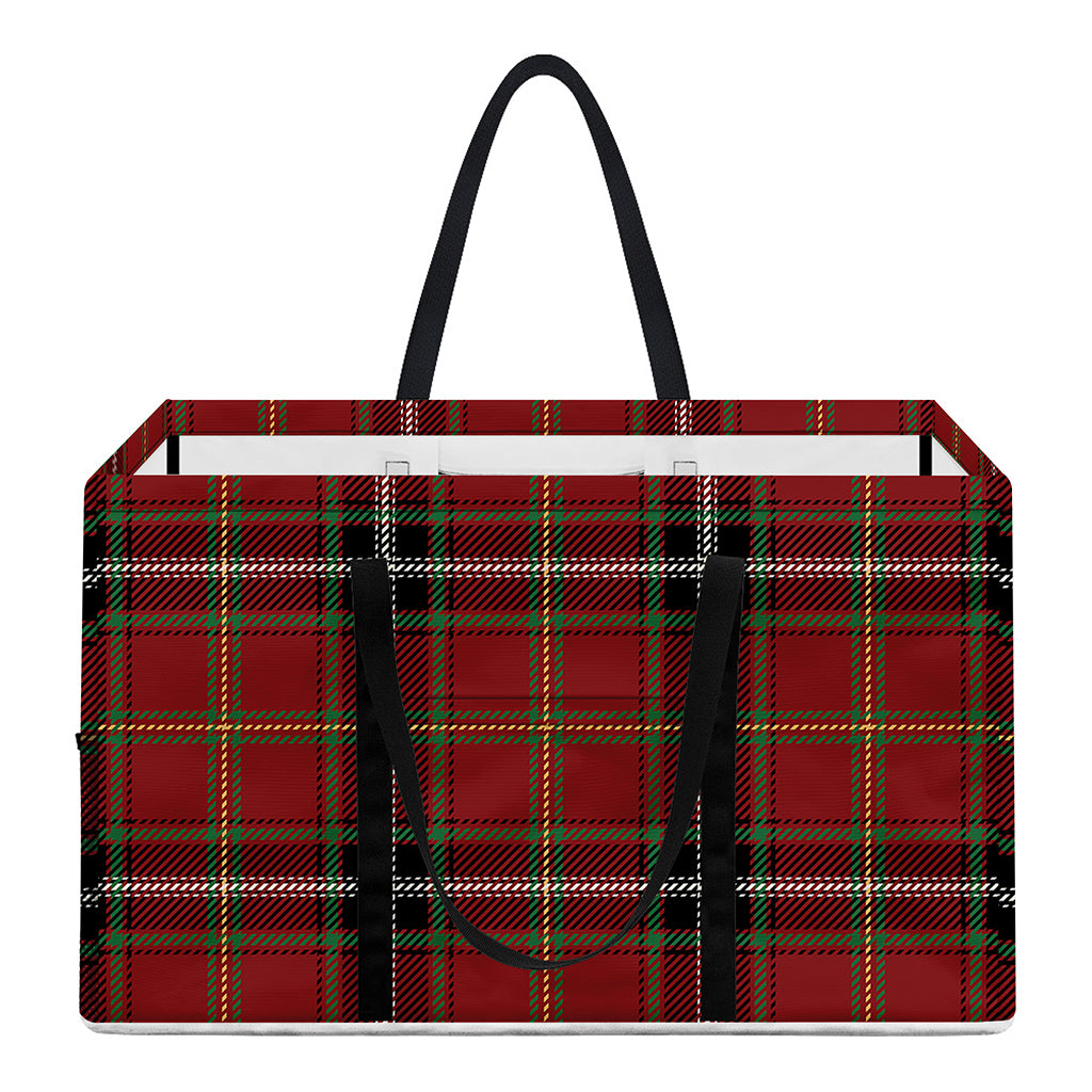 Xmas Scottish Tartan Pattern Print Utility Tote Bag