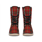 Xmas Scottish Tartan Pattern Print Winter Boots