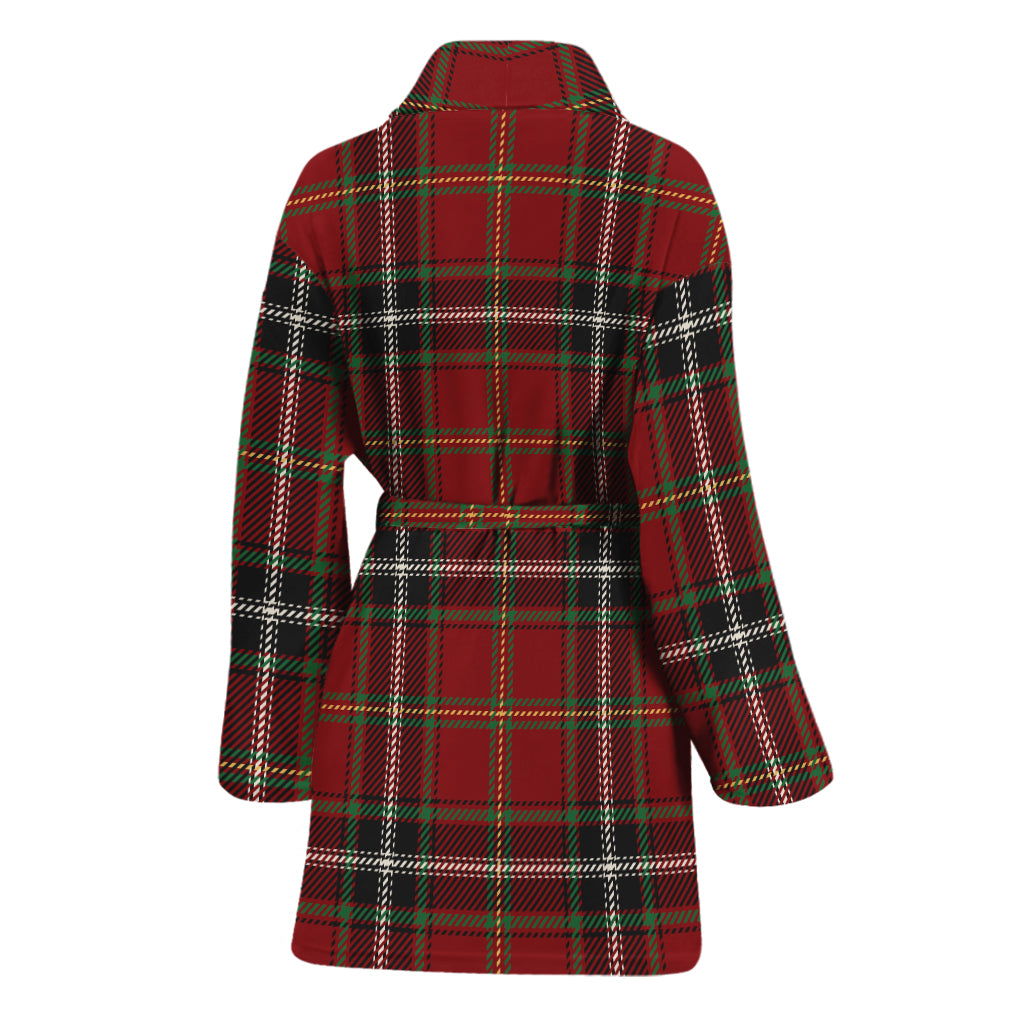 Xmas Scottish Tartan Pattern Print Women's Bathrobe