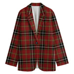 Xmas Scottish Tartan Pattern Print Women's Blazer