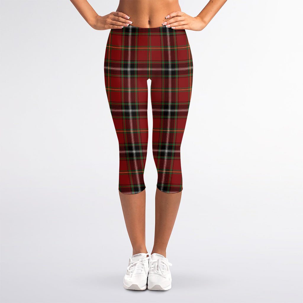Xmas Scottish Tartan Pattern Print Women's Capri Leggings
