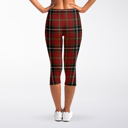 Xmas Scottish Tartan Pattern Print Women's Capri Leggings