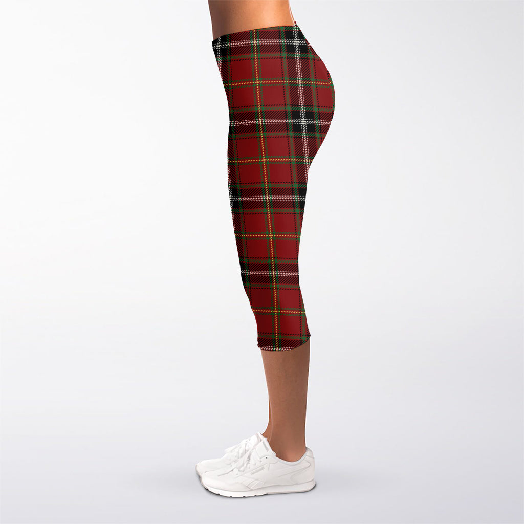 Xmas Scottish Tartan Pattern Print Women's Capri Leggings