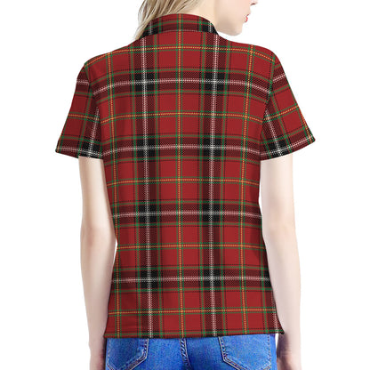 Xmas Scottish Tartan Pattern Print Women's Polo Shirt