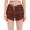 Xmas Scottish Tartan Pattern Print Women's Split Running Shorts