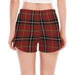 Xmas Scottish Tartan Pattern Print Women's Split Running Shorts