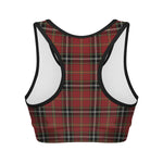 Xmas Scottish Tartan Pattern Print Women's Sports Bra