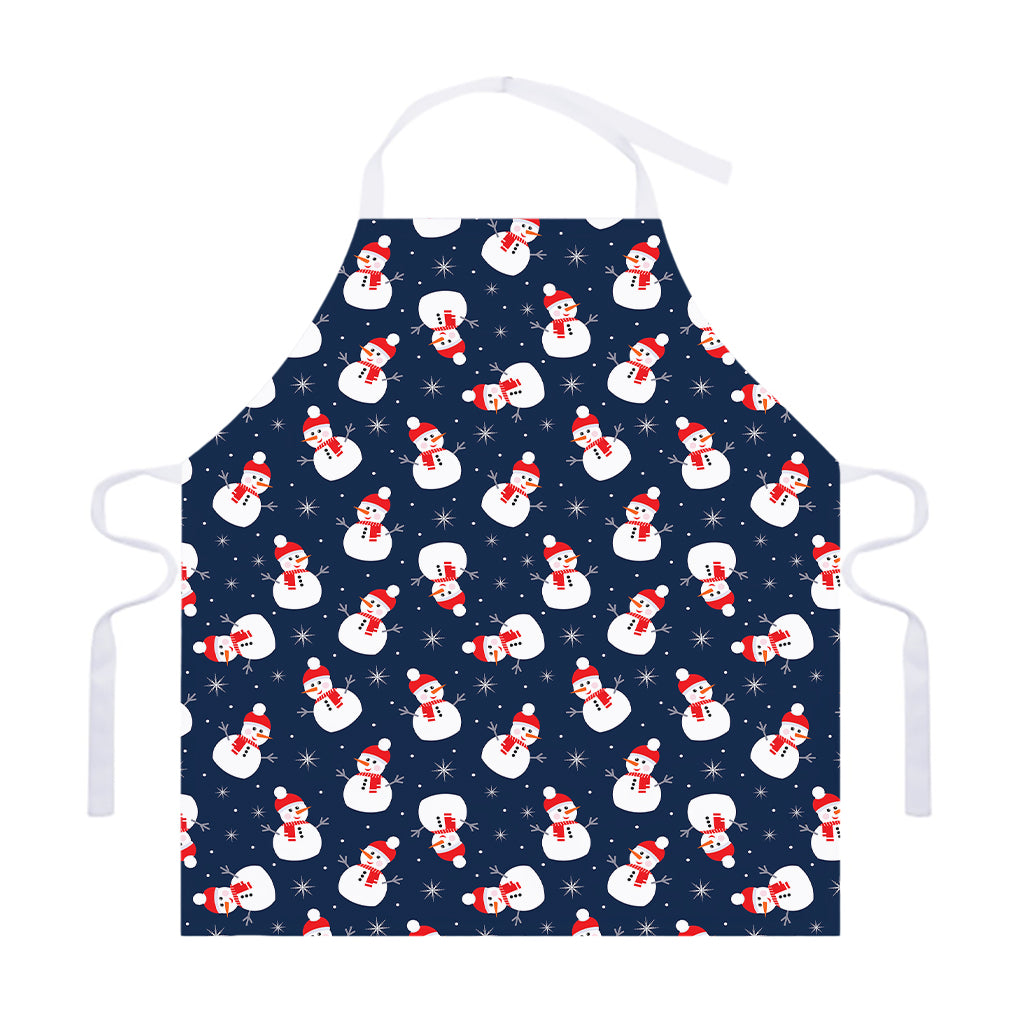 Xmas Snowman Pattern Print Adjustable Apron