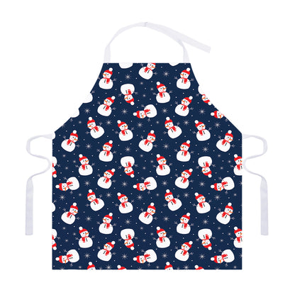 Xmas Snowman Pattern Print Adjustable Apron
