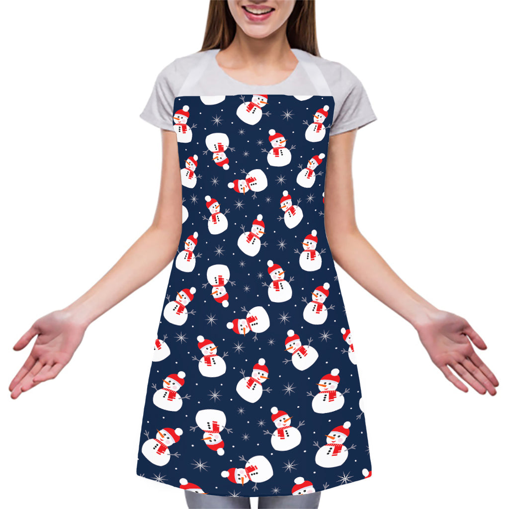 Xmas Snowman Pattern Print Adjustable Apron