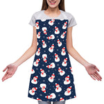 Xmas Snowman Pattern Print Adjustable Apron