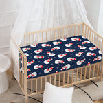 Xmas Snowman Pattern Print Baby Crib Sheet