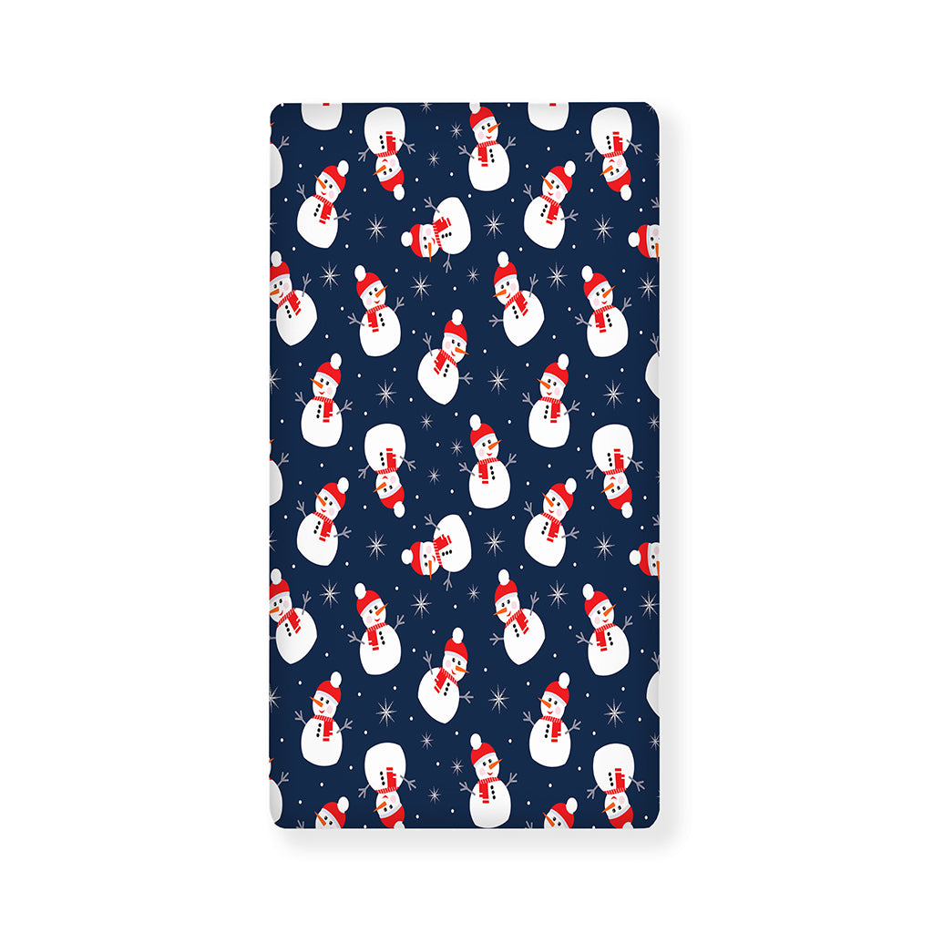 Xmas Snowman Pattern Print Baby Crib Sheet