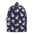 Xmas Snowman Pattern Print School Backpack
