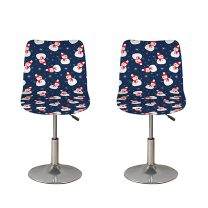 Xmas Snowman Pattern Print Bar Stool Covers