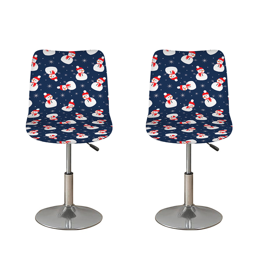 Xmas Snowman Pattern Print Bar Stool Covers