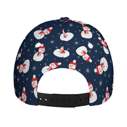 Xmas Snowman Pattern Print Baseball Cap
