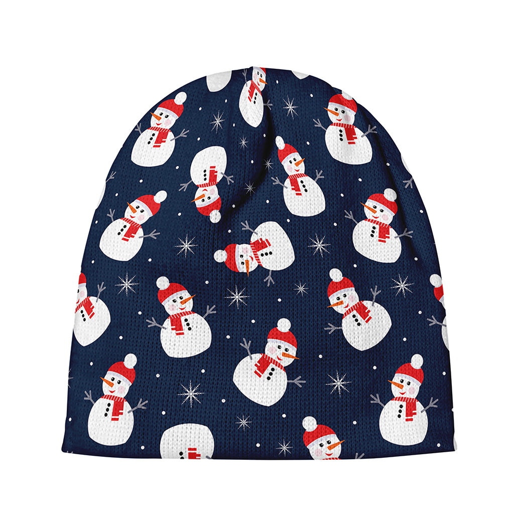Xmas Snowman Pattern Print Beanie