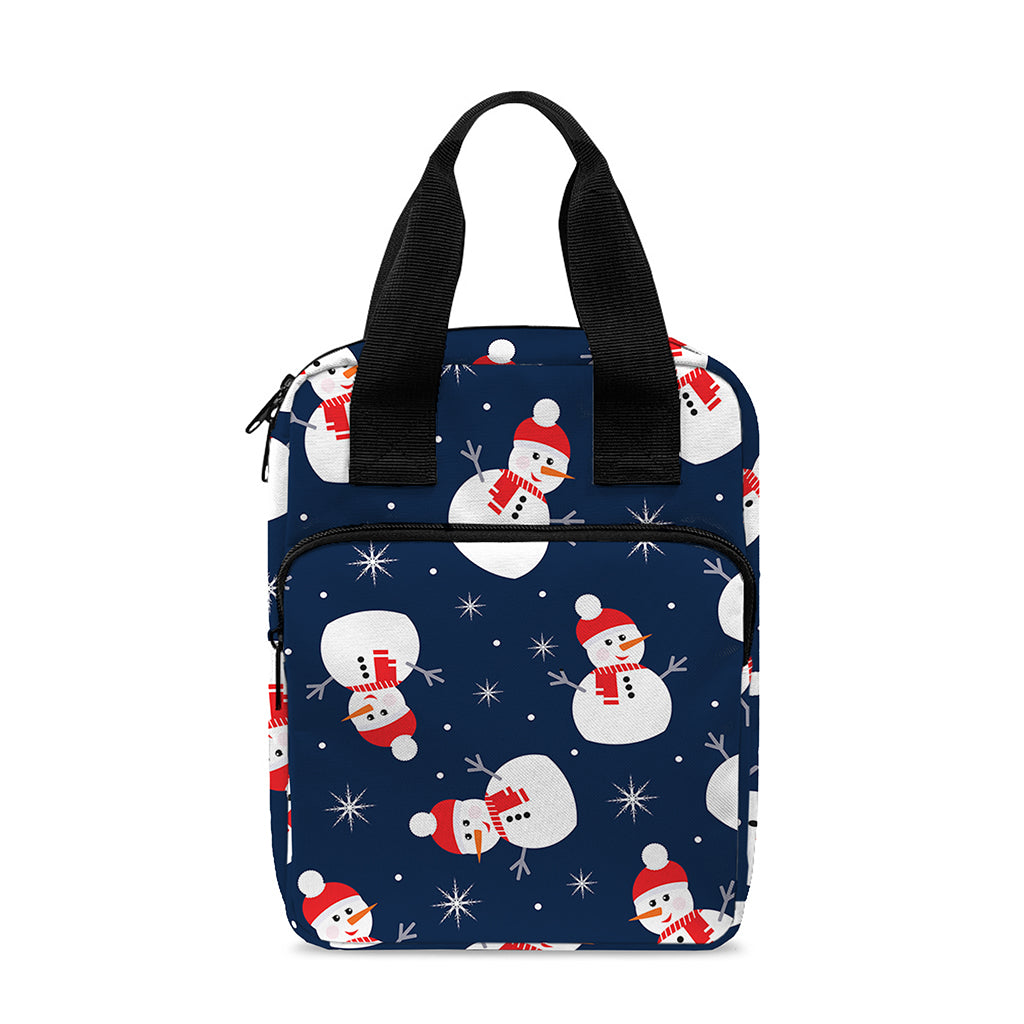 Xmas Snowman Pattern Print Bible Tote Bag