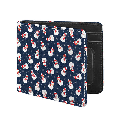 Xmas Snowman Pattern Print Bifold Wallet