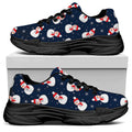 Xmas Snowman Pattern Print Black Chunky Shoes