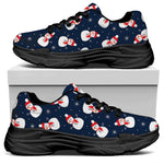 Xmas Snowman Pattern Print Black Chunky Shoes
