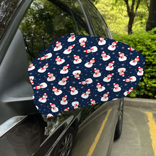 Xmas Snowman Pattern Print Car Side Mirror Covers