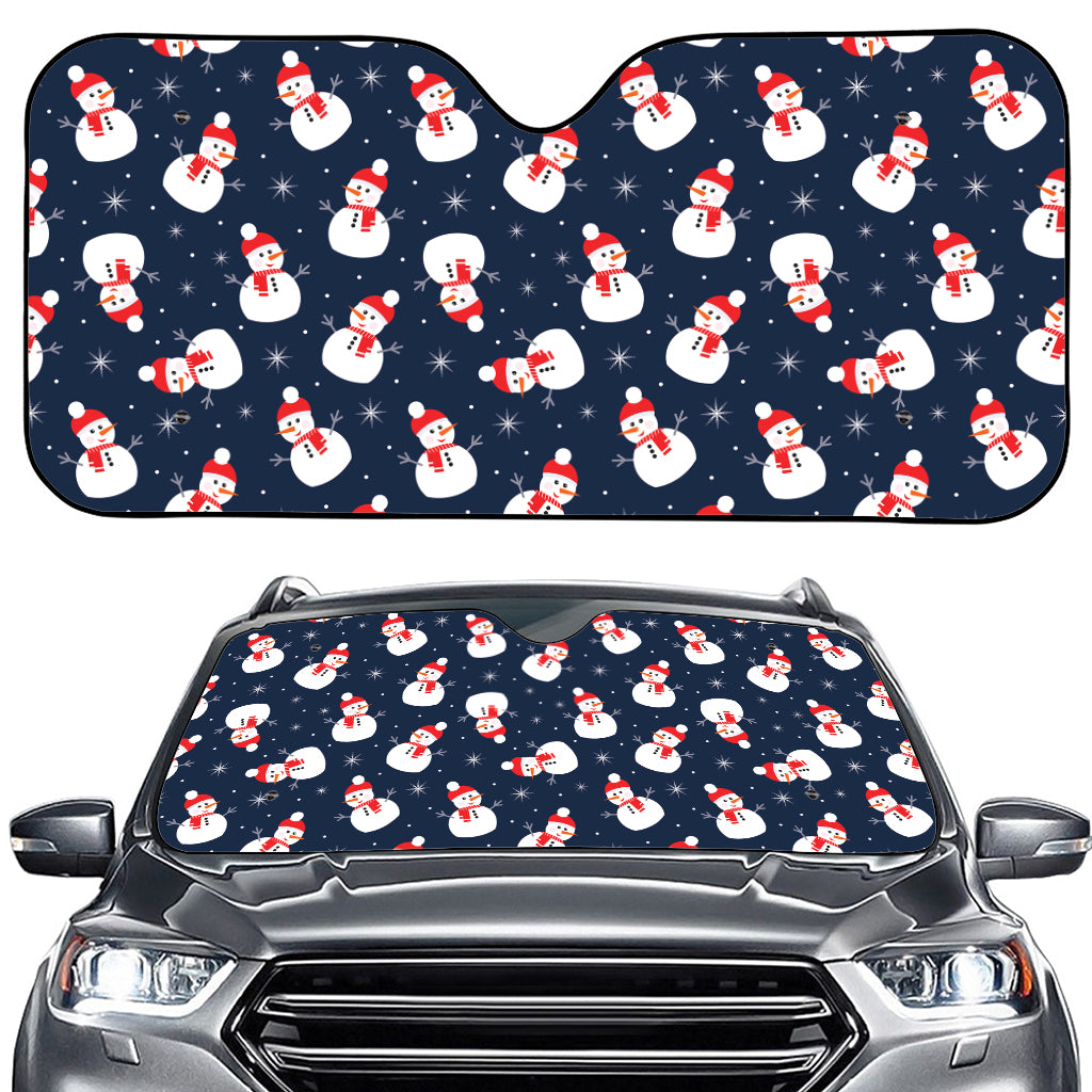 Xmas Snowman Pattern Print Car Windshield Sun Shade