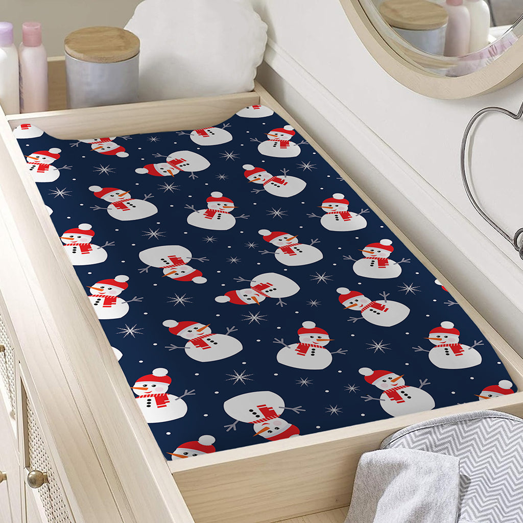 Xmas Snowman Pattern Print Changing Pad Cover