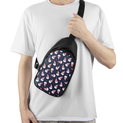 Xmas Snowman Pattern Print Chest Bag