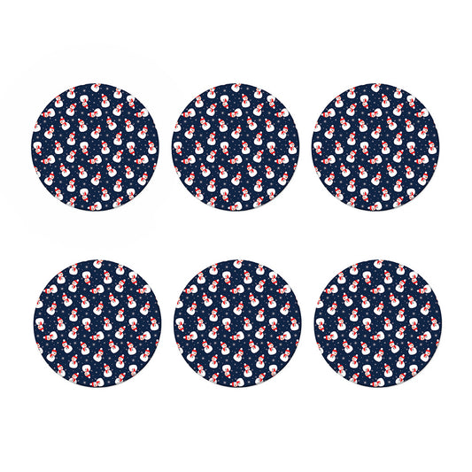 Xmas Snowman Pattern Print Coaster Set