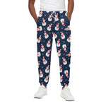 Xmas Snowman Pattern Print Cotton Pants