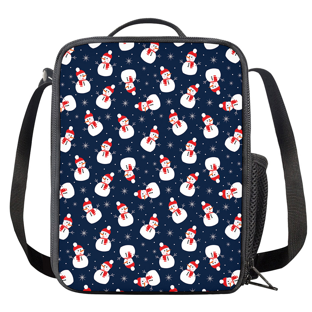 Xmas Snowman Pattern Print Crossbody Lunch Bag