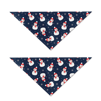 Xmas Snowman Pattern Print Dog Bandana