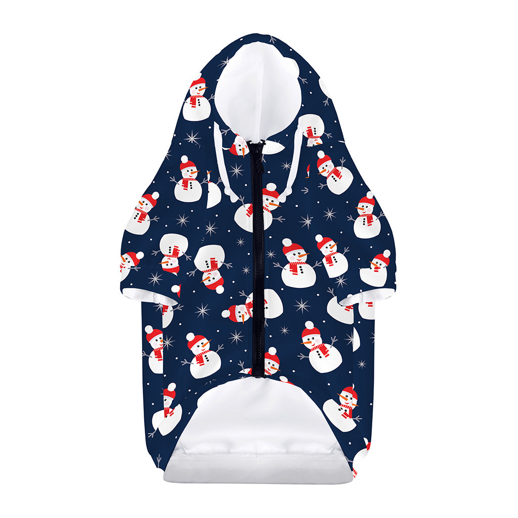 Xmas Snowman Pattern Print Dog Zip Up Hoodie