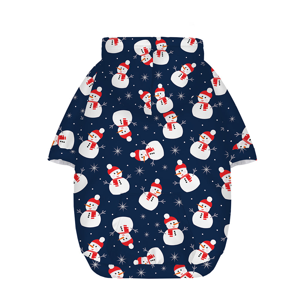 Xmas Snowman Pattern Print Dog Zip Up Hoodie