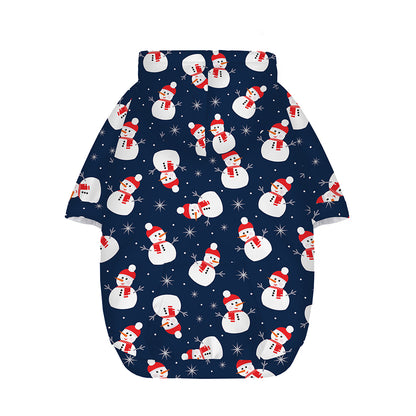 Xmas Snowman Pattern Print Dog Zip Up Hoodie