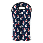 Xmas Snowman Pattern Print Double Neoprene Wine Tote