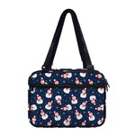 Xmas Snowman Pattern Print Double Strap Bible Bag