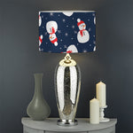 Xmas Snowman Pattern Print Drum Lamp Shade