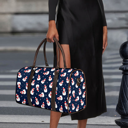 Xmas Snowman Pattern Print Duffle Bag