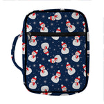 Xmas Snowman Pattern Print Front Pocket Bible Bag