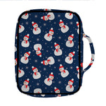 Xmas Snowman Pattern Print Front Pocket Bible Bag
