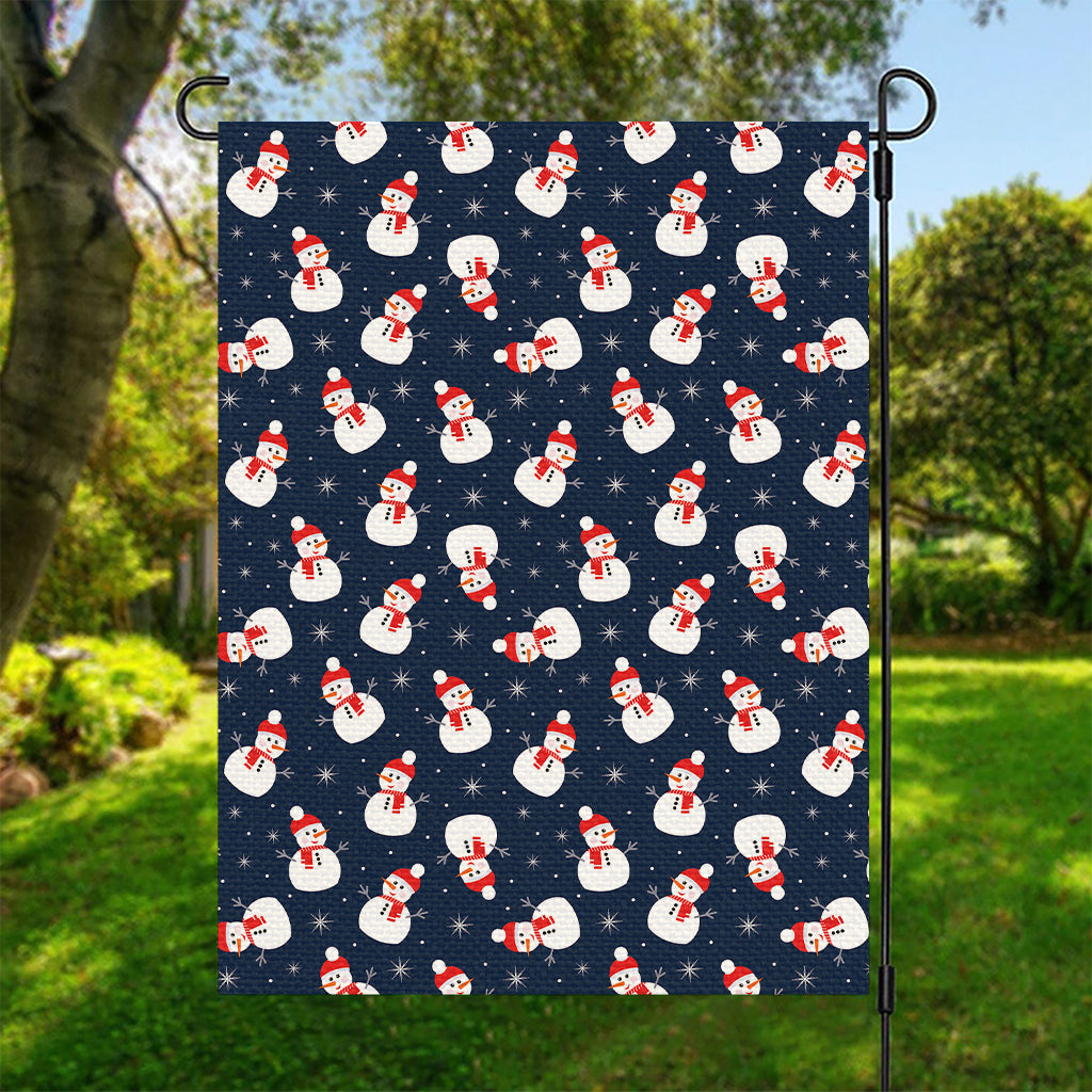 Xmas Snowman Pattern Print Garden Flag