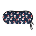 Xmas Snowman Pattern Print Glasses Case