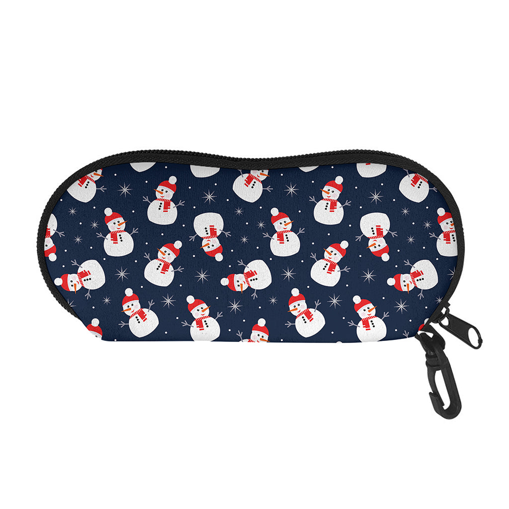 Xmas Snowman Pattern Print Glasses Case