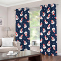 Xmas Snowman Pattern Print Grommet Curtains