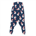 Xmas Snowman Pattern Print Hammer Pants